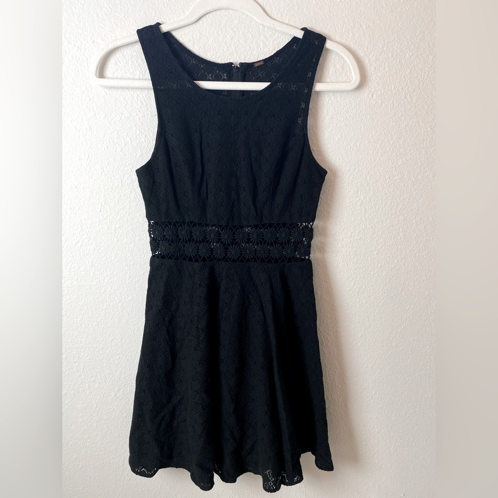 Free People Black Daisy Mini Dress
